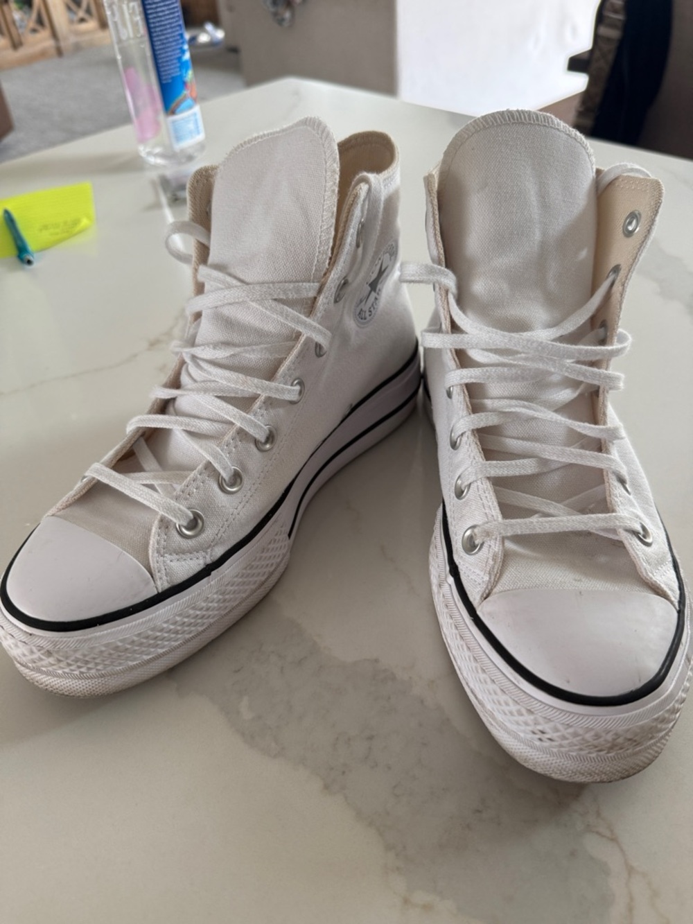 Converse White High-Top Platform Sneakers - Picture 2 of 3